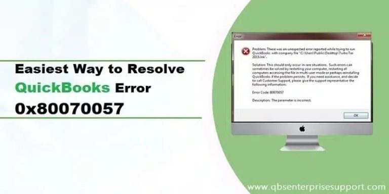 How to Fix QuickBooks Error 80070057 (